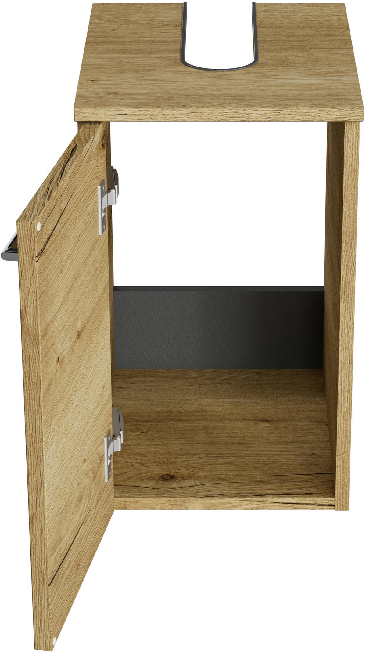 WASCHBECKENUNTERSCHRANK 30/49,8/38,3 cm  - Chromfarben/Wildeiche, KONVENTIONELL, Holzwerkstoff/Metall (30/49,8/38,3cm) - Sadena