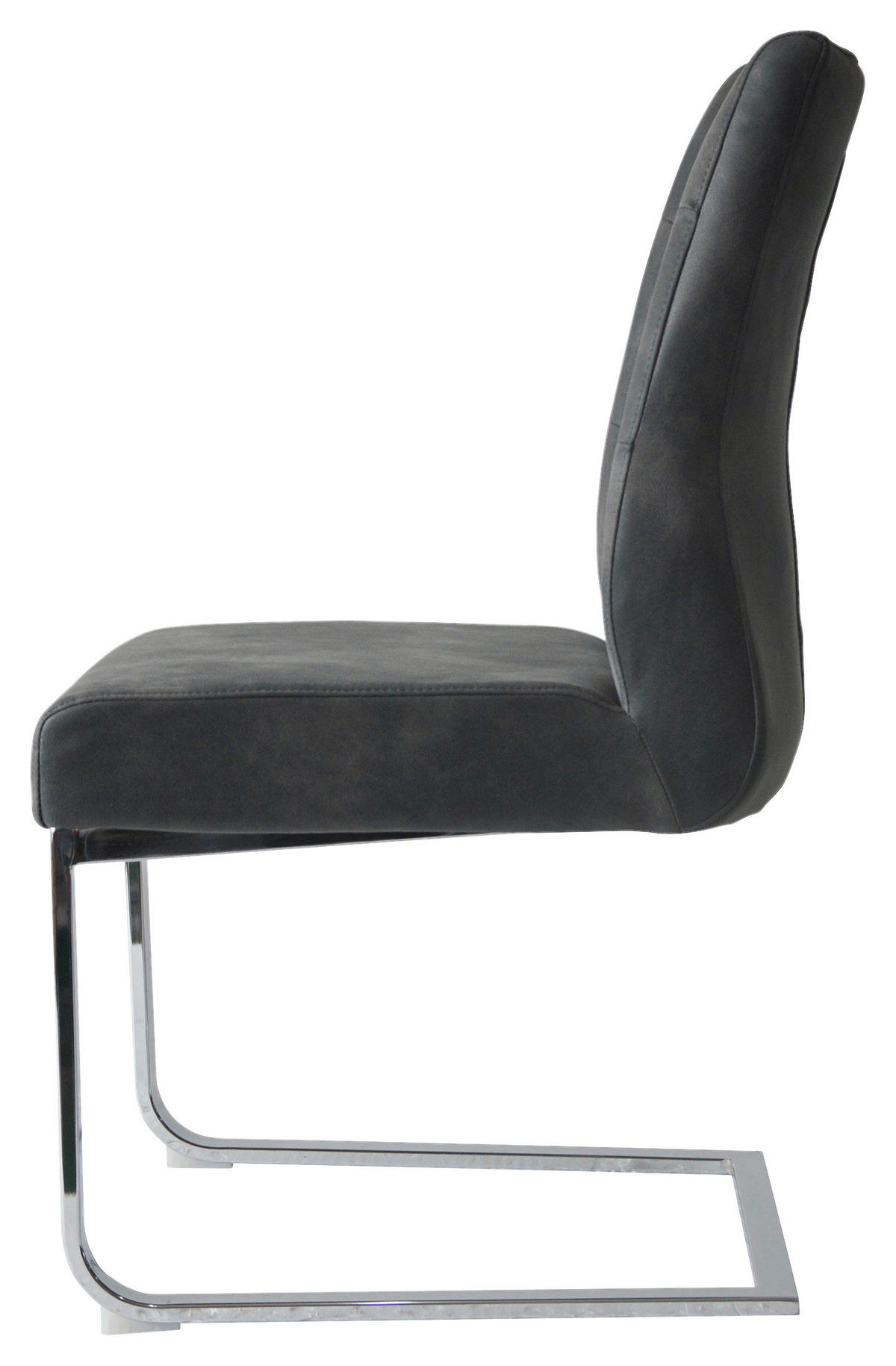 SCHWINGSTUHL-SET 2 Stück  in Stahl Mikrofaser  - Anthrazit/Silberfarben, LIFESTYLE, Textil/Metall (47/96/62cm) - MID.YOU