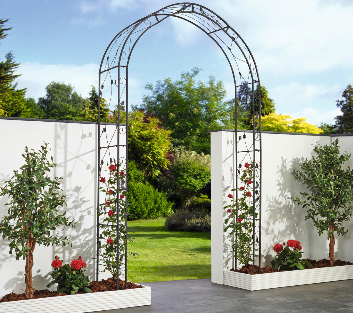 ROSENBOGEN - Anthrazit, MODERN, Metall (145/260/38cm) - Gardenson