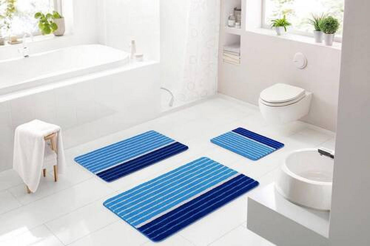 BIDET-VORLEGER Blau 50/60 cm  - Blau, Basics, Kunststoff/Textil (50/60cm) - Grund