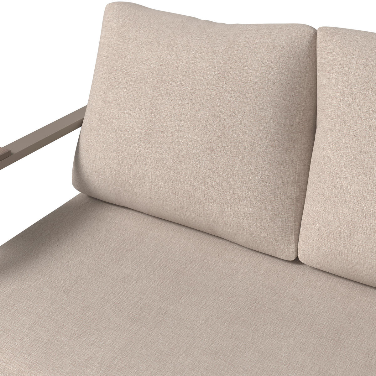 LOUNGEGARNITUR Stahl  - Dunkelgrau/Beige, MODERN, Kunststoff/Textil (155/65/74cm) - Ambia Garden