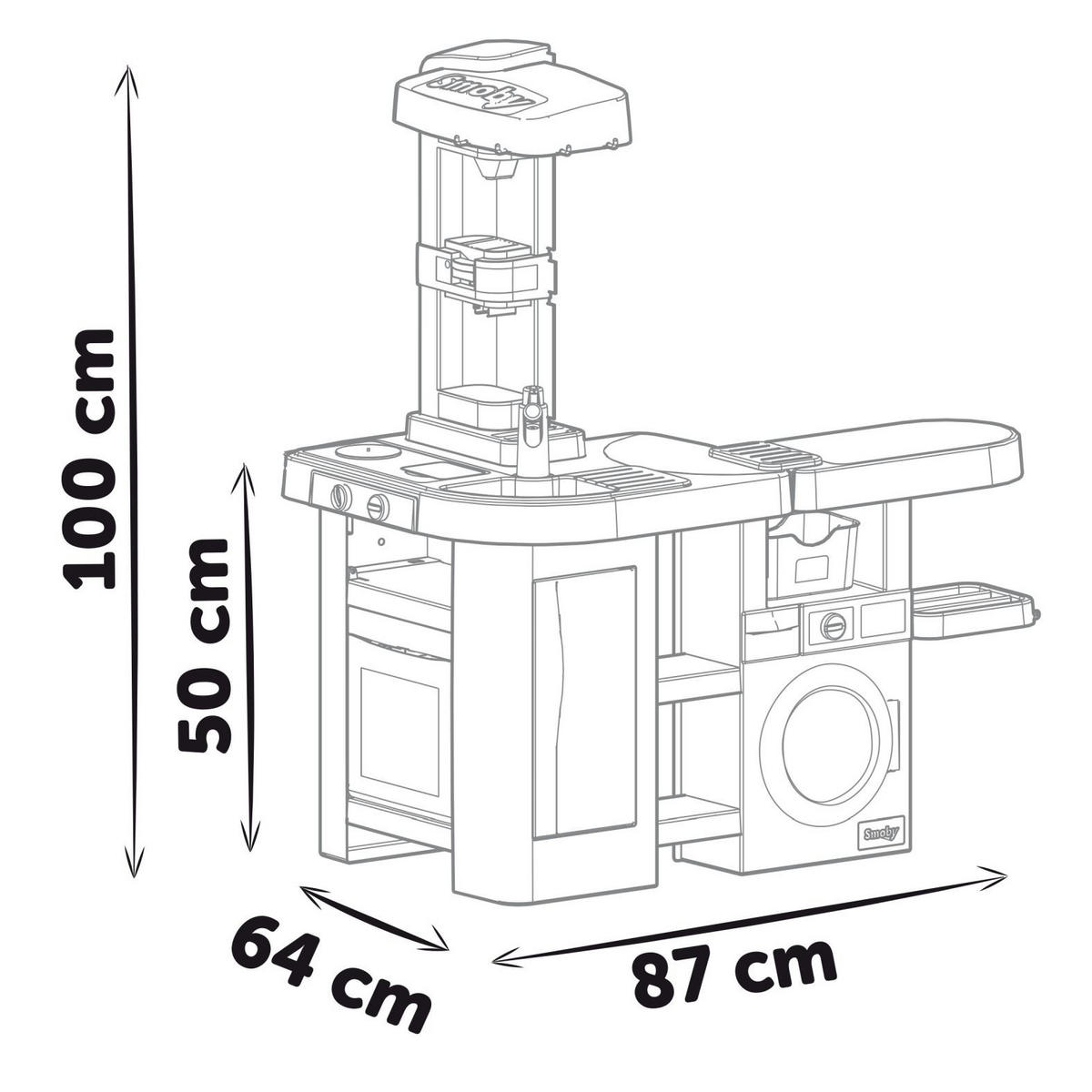 SMOBY 2v1 TEFAL STUDIO KUCHYŇA - viacfarebná, Basics, plast (65,9/25,9/74,7cm) - Simba