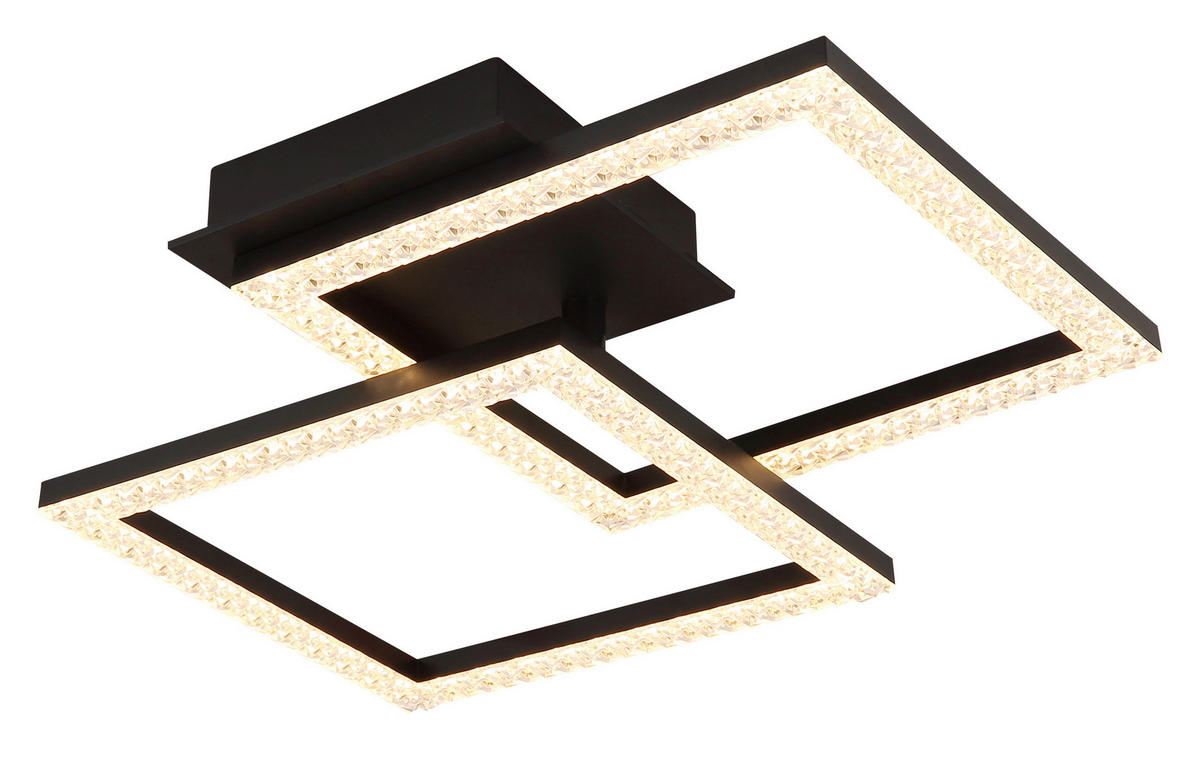 STROPNA LED-SVETILKA   //3000 K/230 V/ - črna/prozorno, Design, umetna masa (52,6/37,4/7,5cm) - Globo