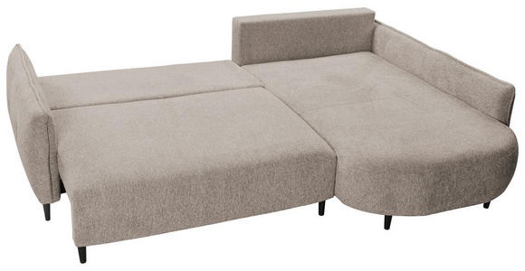 ECKSOFA  in Chenille Taupe  285/200 cm  - Taupe/Schwarz, MODERN, Textil/Metall (285/200cm) - Carryhome