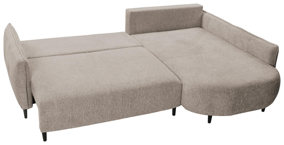 ECKSOFA  in Chenille Taupe  285/200 cm  - Taupe/Schwarz, MODERN, Textil/Metall (285/200cm) - Carryhome