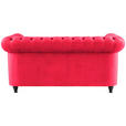 CHESTERFIELD-SOFA Samt Rot, Schwarz  - Rot/Schwarz, Trend, Holz/Textil (165/75/87cm) - Xora