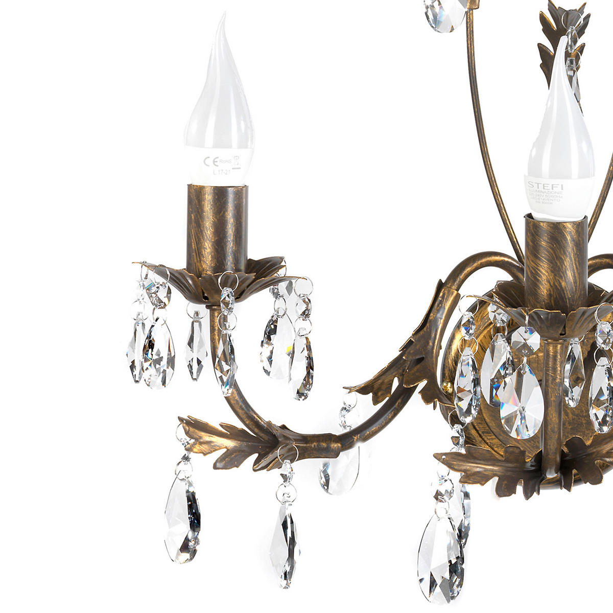 KRISTALNA VISEĆA SVJETILJKA    40/40/100 cm     - brončane boje, Konvencionalno, staklo/metal (40/100cm)