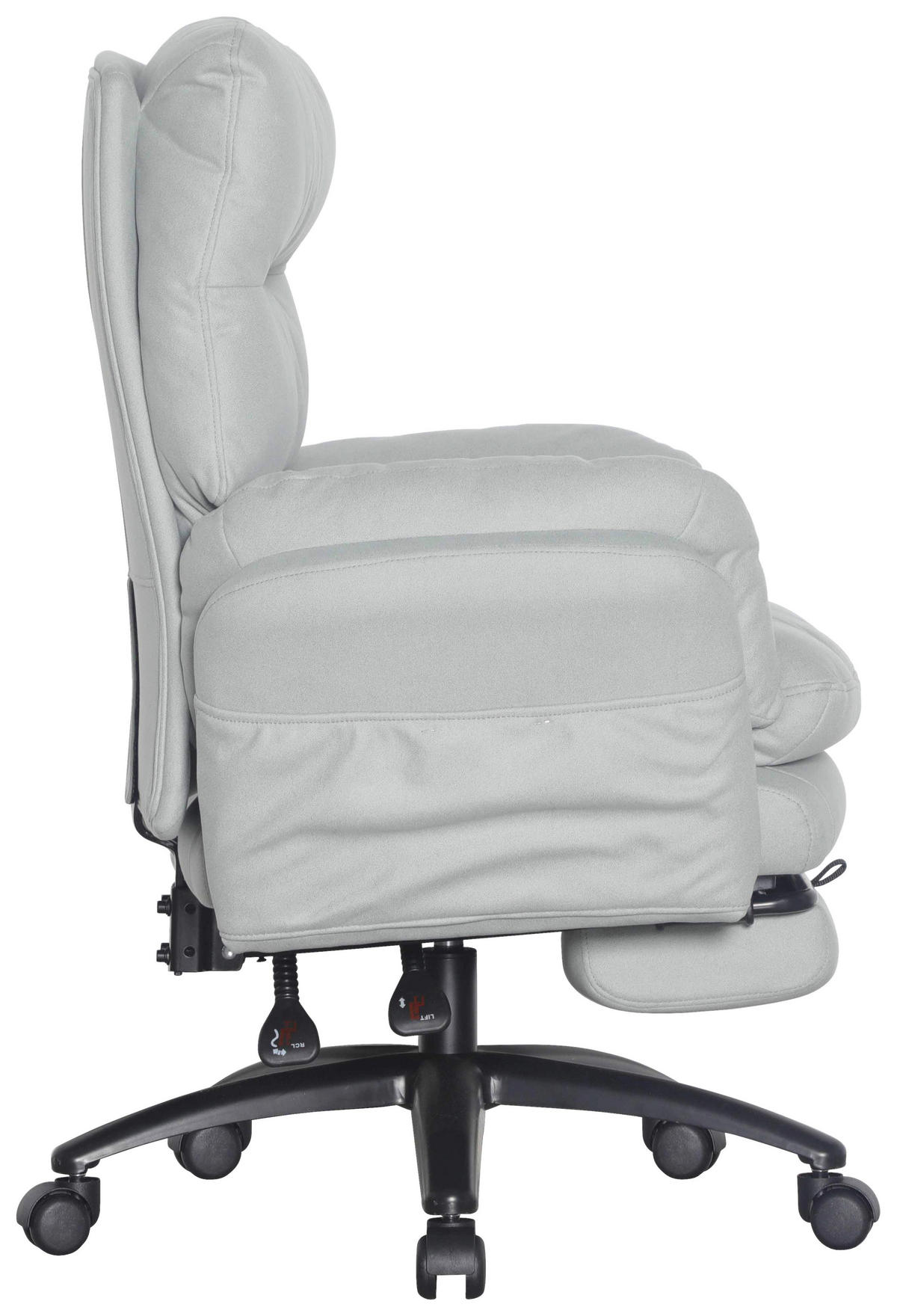 CHEFSESSEL Mikrofaser Schwarz, Hellgrau  - Hellgrau/Schwarz, Design, Kunststoff/Textil (79/101-109/74cm) - Venda