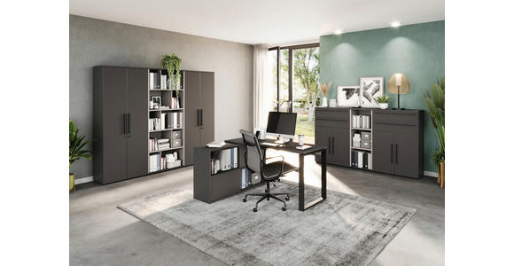 AKTENSCHRANK 80/197/40 cm - Graphitfarben/Schwarz, MODERN, Holzwerkstoff (80/197/40cm) - Novel