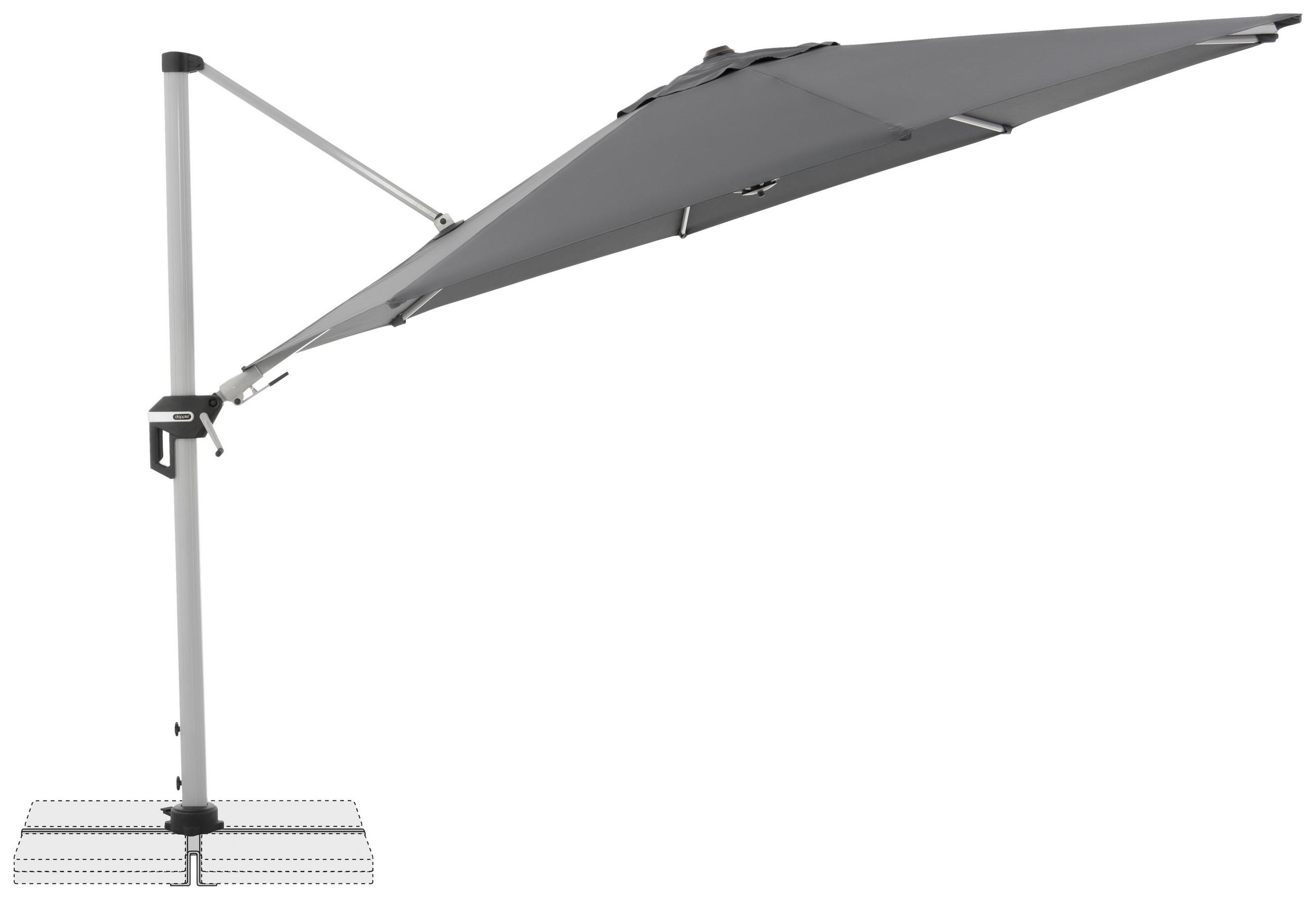 AMPELSCHIRM 370 cm Anthrazit  - Anthrazit/Silberfarben, Basics, Textil/Metall (370cm) - Doppler