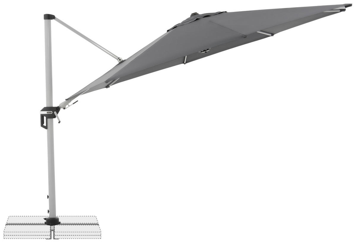AMPELSCHIRM 370 cm Anthrazit  - Anthrazit/Silberfarben, Basics, Textil/Metall (370cm) - Doppler