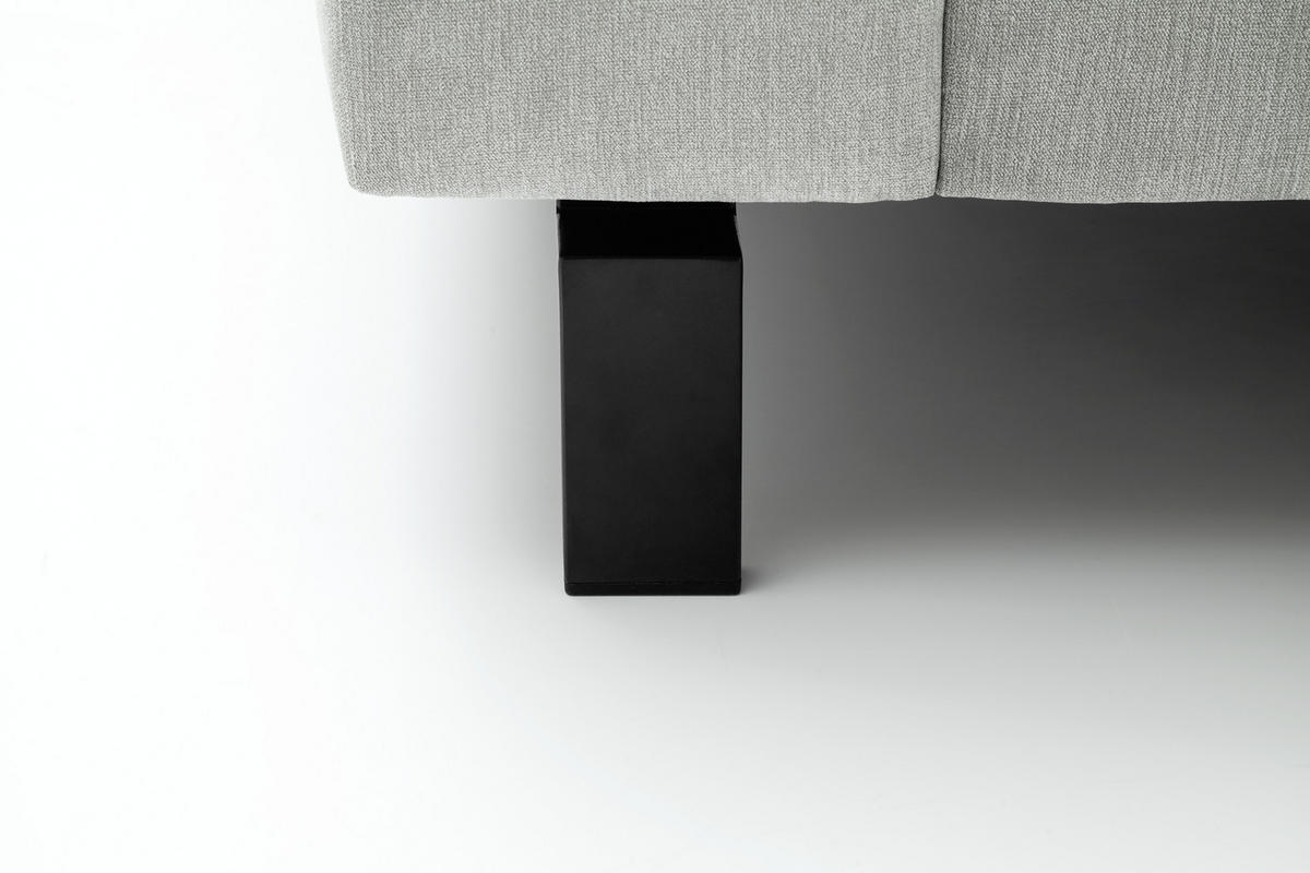 2,5-SITZER in Velours Silberfarben  - Silberfarben/Schwarz, Design, Textil/Metall (206/86/97cm) - Pure Home Lifestyle