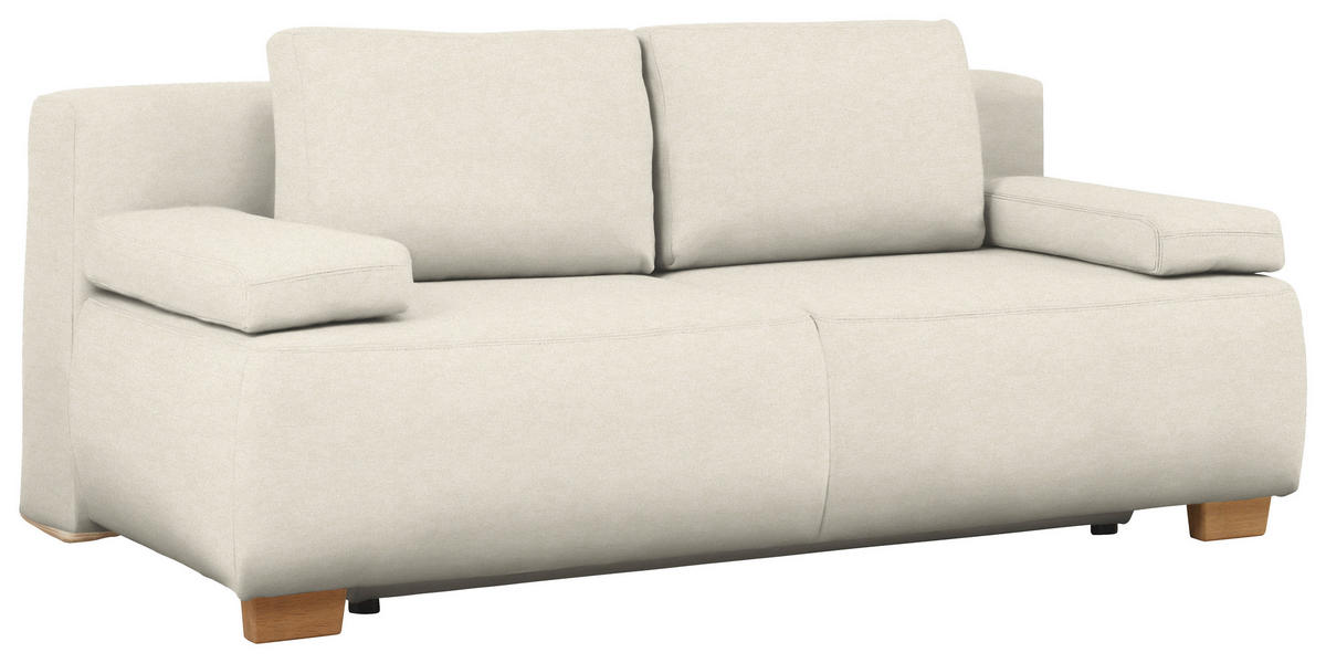 BOXSPRINGSOFA in Webstoff Naturfarben  - Naturfarben, Modern, Holz/Textil (205/93/108cm) - Venda