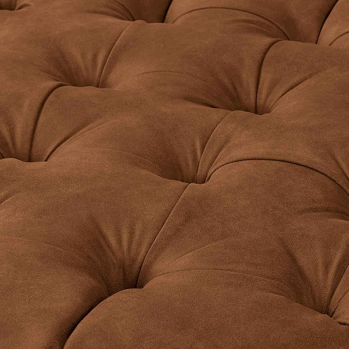 HOCKER Textil Cognac  - Cognac/Braun, Design, Holz/Textil (80/45/80cm) - Livetastic