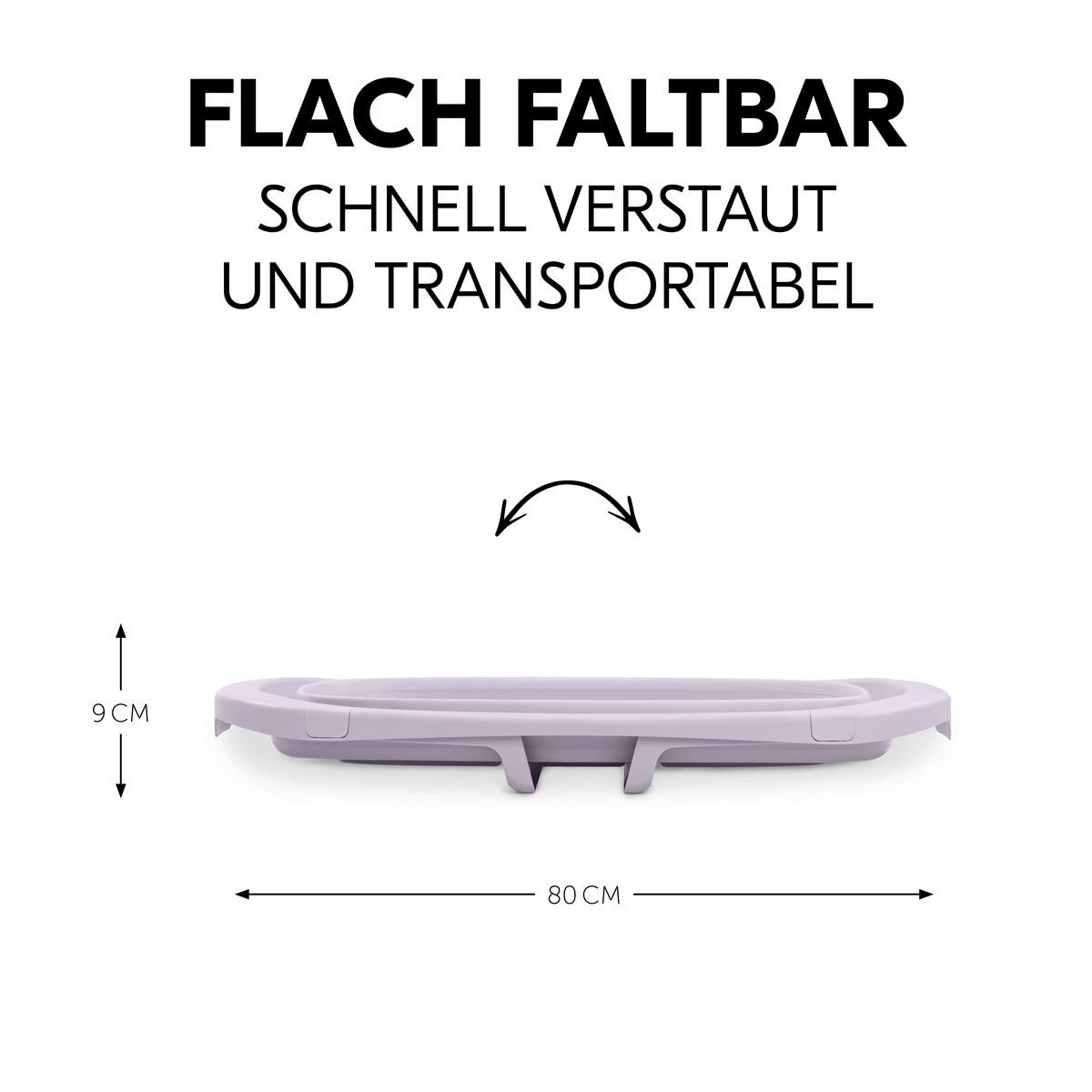 BABYBADEWANNE Wash N Fold  - Lila, Basics, Kunststoff (48/25/80cm) - Hauck