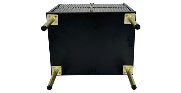 NACHTKÄSTCHEN in Schwarz, Eichefarben - Eichefarben/Goldfarben, Design, Holzwerkstoff/Metall (50/54/40cm) - Xora