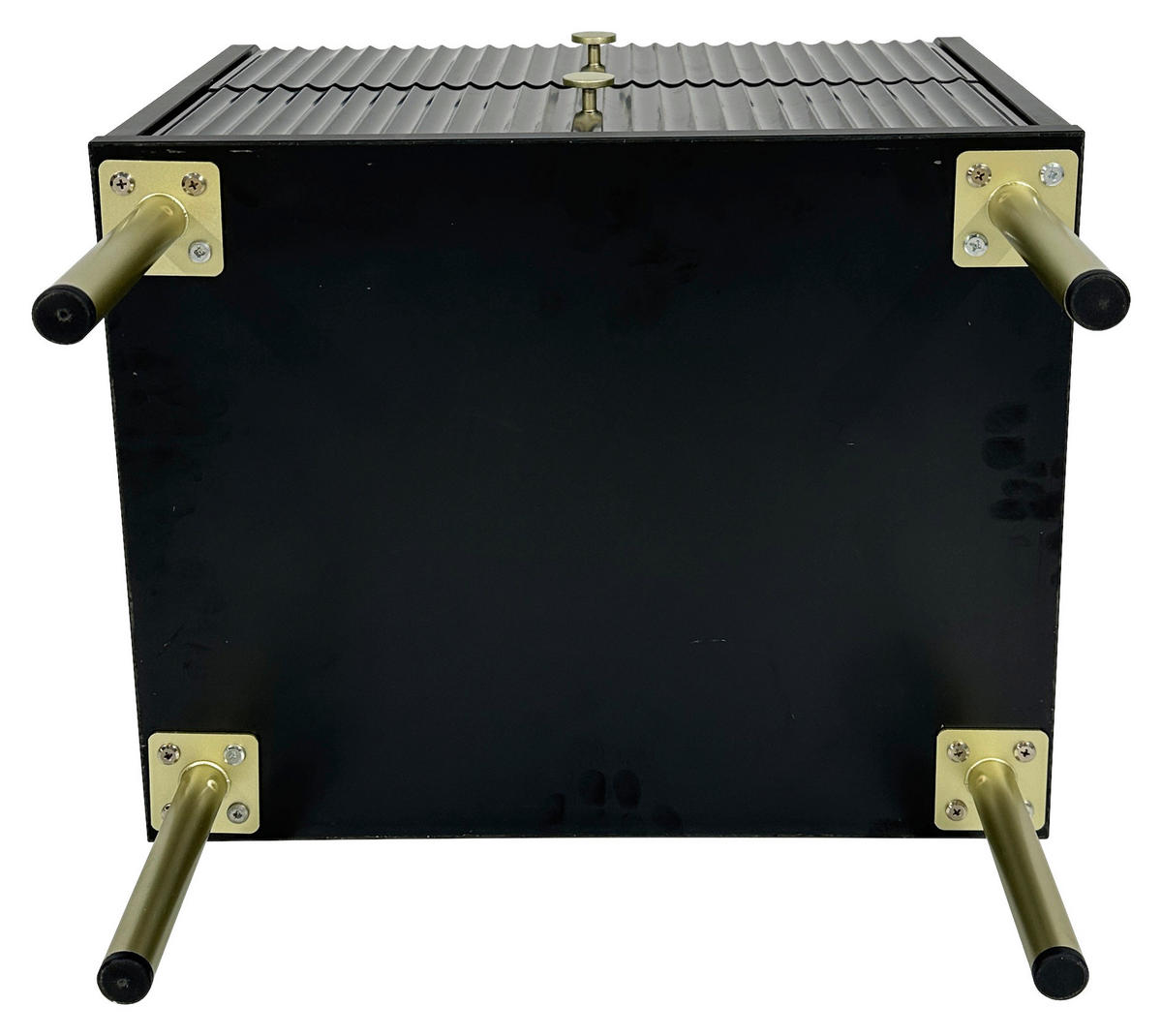 NACHTKÄSTCHEN in Schwarz, Eichefarben  - Eichefarben/Goldfarben, Design, Holzwerkstoff/Metall (50/54/40cm) - Xora
