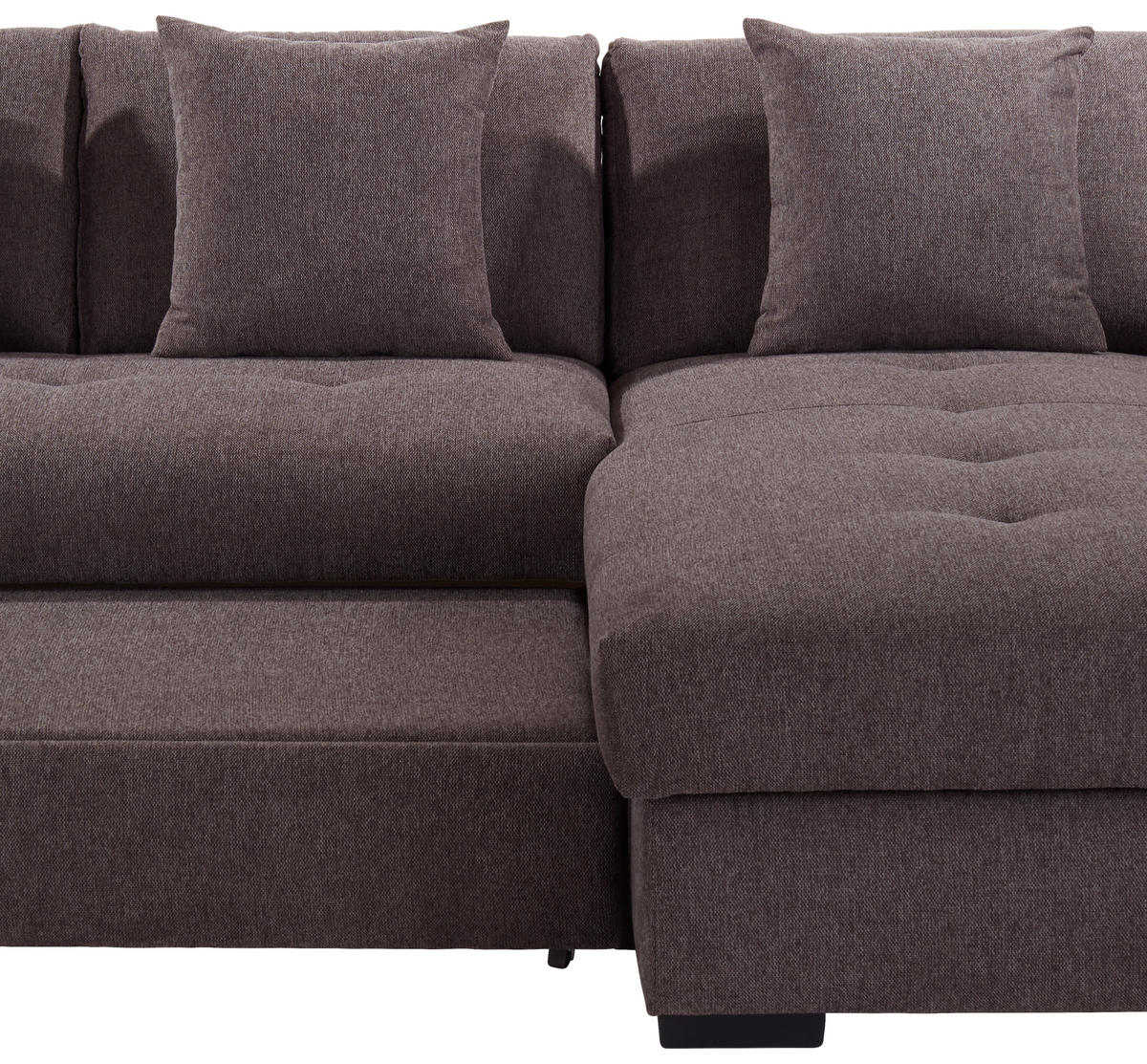ECKSOFA in Webstoff Braun  - Braun, Design, Kunststoff/Textil (278/187cm) - Livetastic