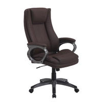 SCAUN DIRECTORIAL  in imitație piele maro  - maro/argintiu, Konventionell, plastic/metal (64/113-121/74cm) - Hom`in