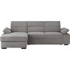 ECKSOFA in Flachgewebe Hellgrau  166/258 cm  - Dunkelbraun/Hellgrau, KONVENTIONELL, Kunststoff/Textil (166/258cm) - Cantus