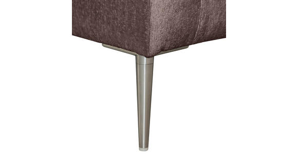 ECKSOFA Braun Chenille  - Silberfarben/Braun, KONVENTIONELL, Textil/Metall (284/143cm) - Carryhome