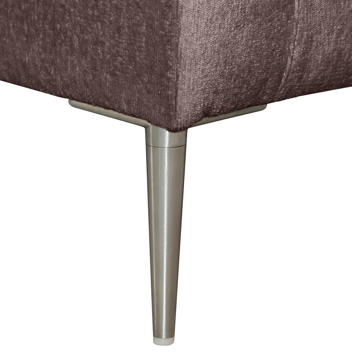 ECKSOFA Braun Chenille  - Silberfarben/Braun, KONVENTIONELL, Textil/Metall (284/143cm) - Carryhome