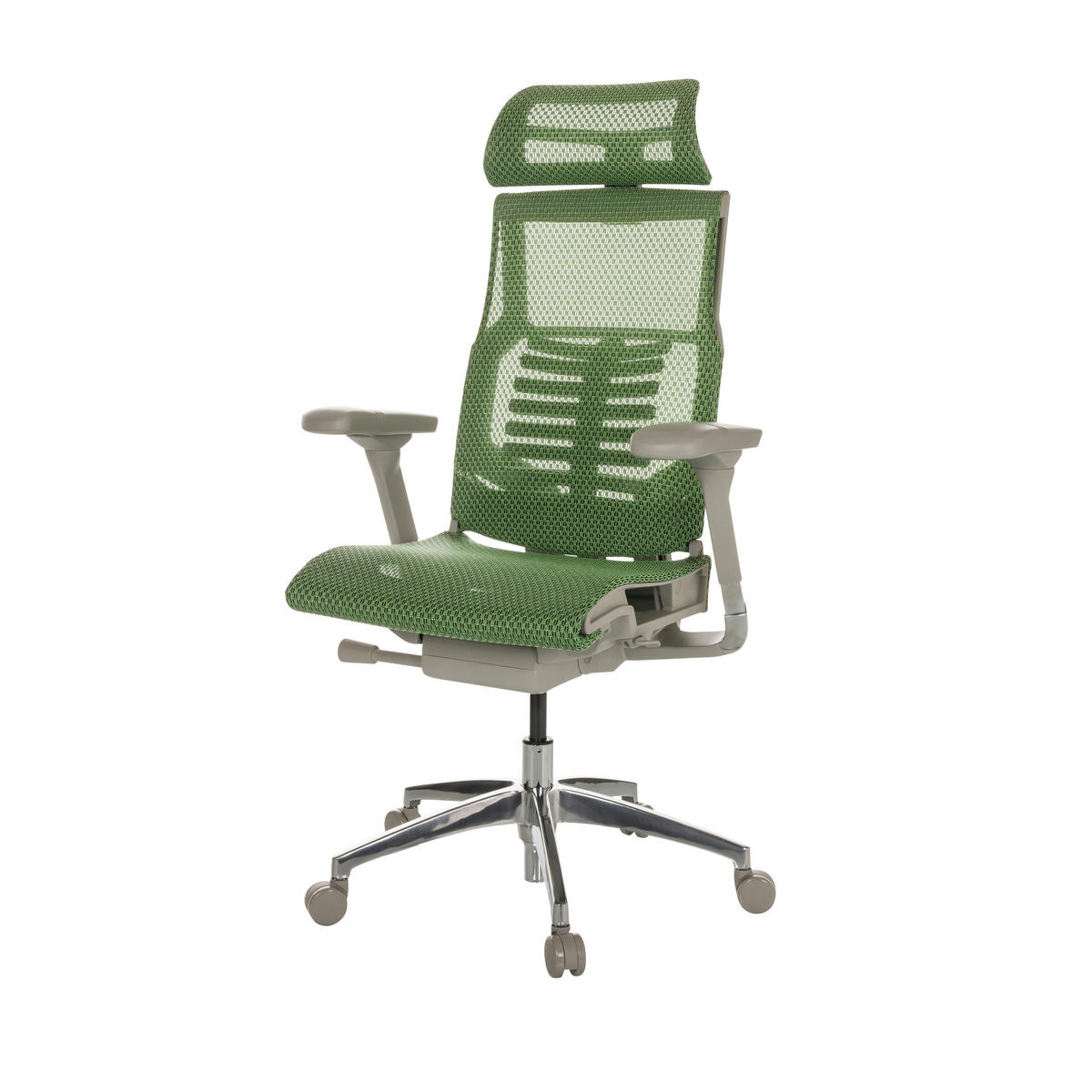 DREHSTUHL Grün  - Alufarben/Grau, Basics, Kunststoff/Textil (67/119-135/60cm) - MID.YOU