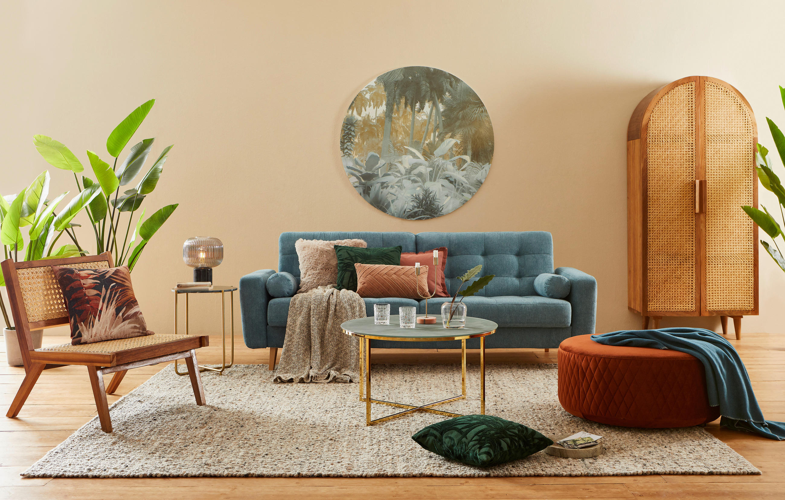 COUCHTISCH in Holzwerkstoff 80/80/46 cm  - Goldfarben/Braun, Trend, Holzwerkstoff/Metall (80/80/46cm) - Livetastic