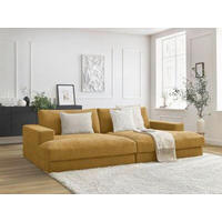 BIGSOFA LEONARD Struktur Gelb  - Gelb/Schwarz, MODERN, Kunststoff/Textil (274/77/159cm)