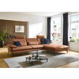 ECKSOFA in Echtleder Hellbraun  308/195 cm  - Hellbraun/Schwarz, Design, Leder/Metall (308/195cm) - Dieter Knoll