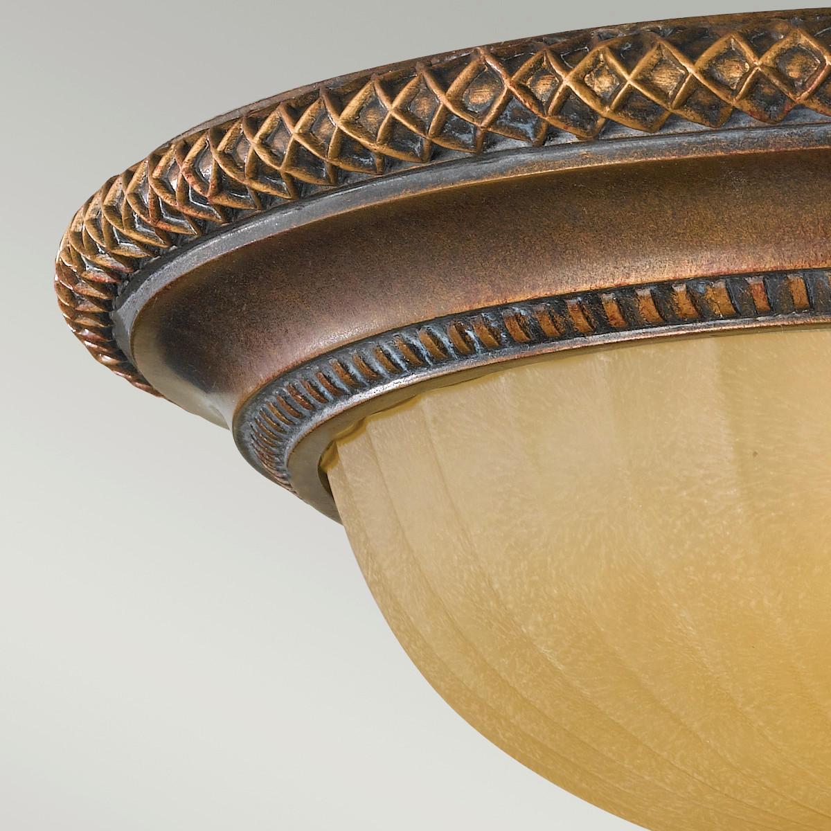 DECKENLEUCHTE  34.3/17.8 cm    - Goldfarben/Bronzefarben, Natur, Glas/Metall (34.3/17.8cm) - Elstead Lighting