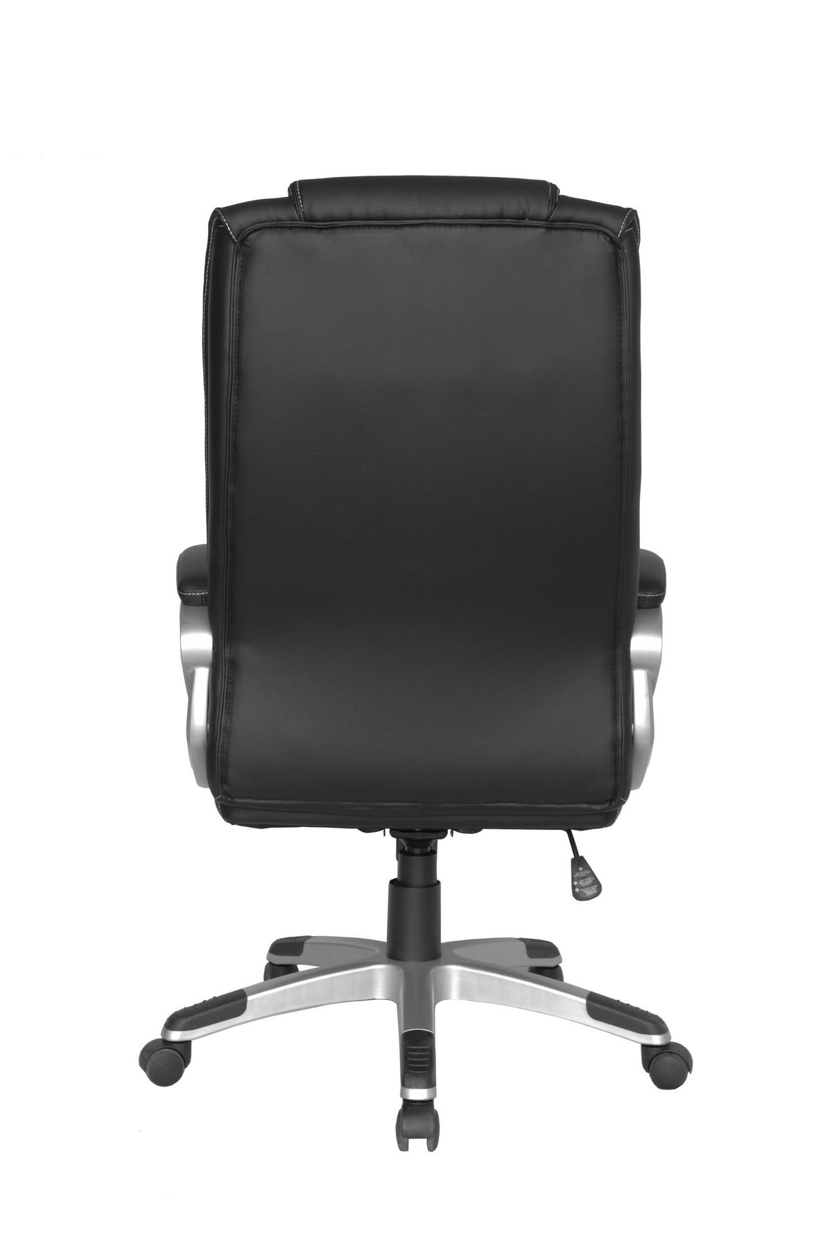 DREHSTUHL  in Lederlook Schwarz  - Schwarz/Silbereichenfarben, MODERN, Kunststoff/Textil (63/126/71cm) - MID.YOU