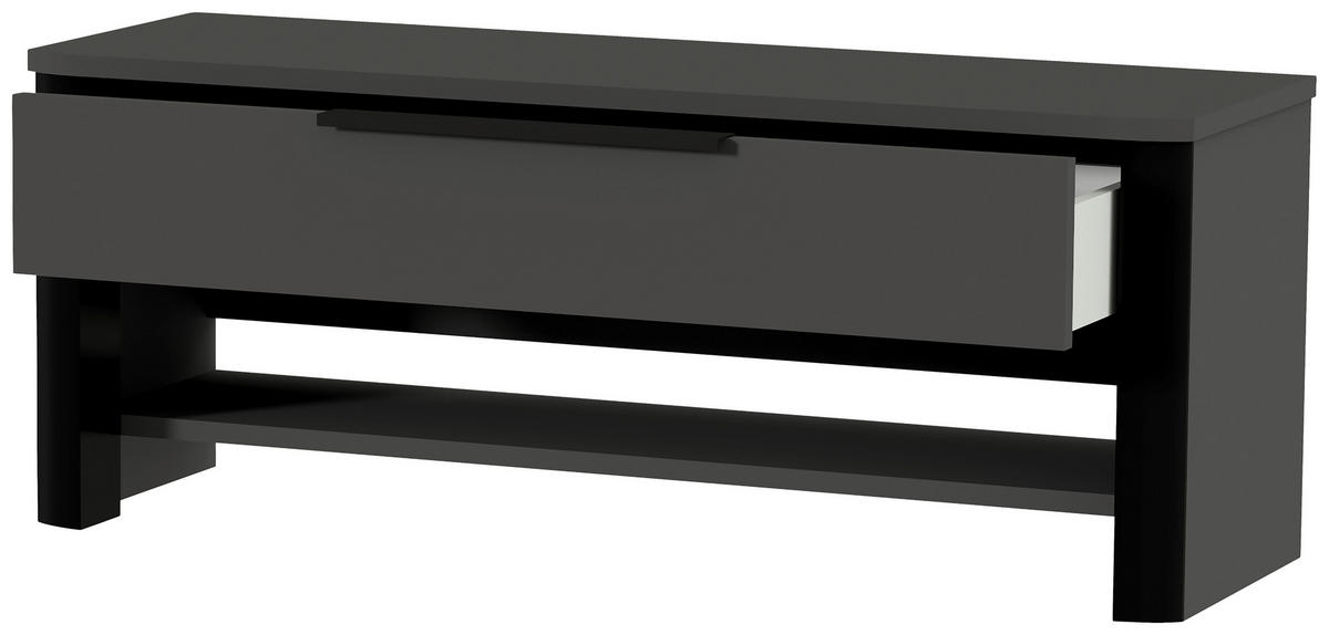 GARDEROBE 5-teilig  in 295/191/34 cm  - Anthrazit/Schwarz, Design, Glas/Holzwerkstoff (295/191/34cm) - Dieter Knoll