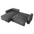 ECKSOFA Dunkelgrau Cord Zierkissen, Rückenkissen, Bettkasten, Schlaffunktion, Rücken echt, Liegefläche im Originalstoff  - Dunkelgrau/Schwarz, MODERN, Kunststoff/Textil (190/280cm) - Carryhome
