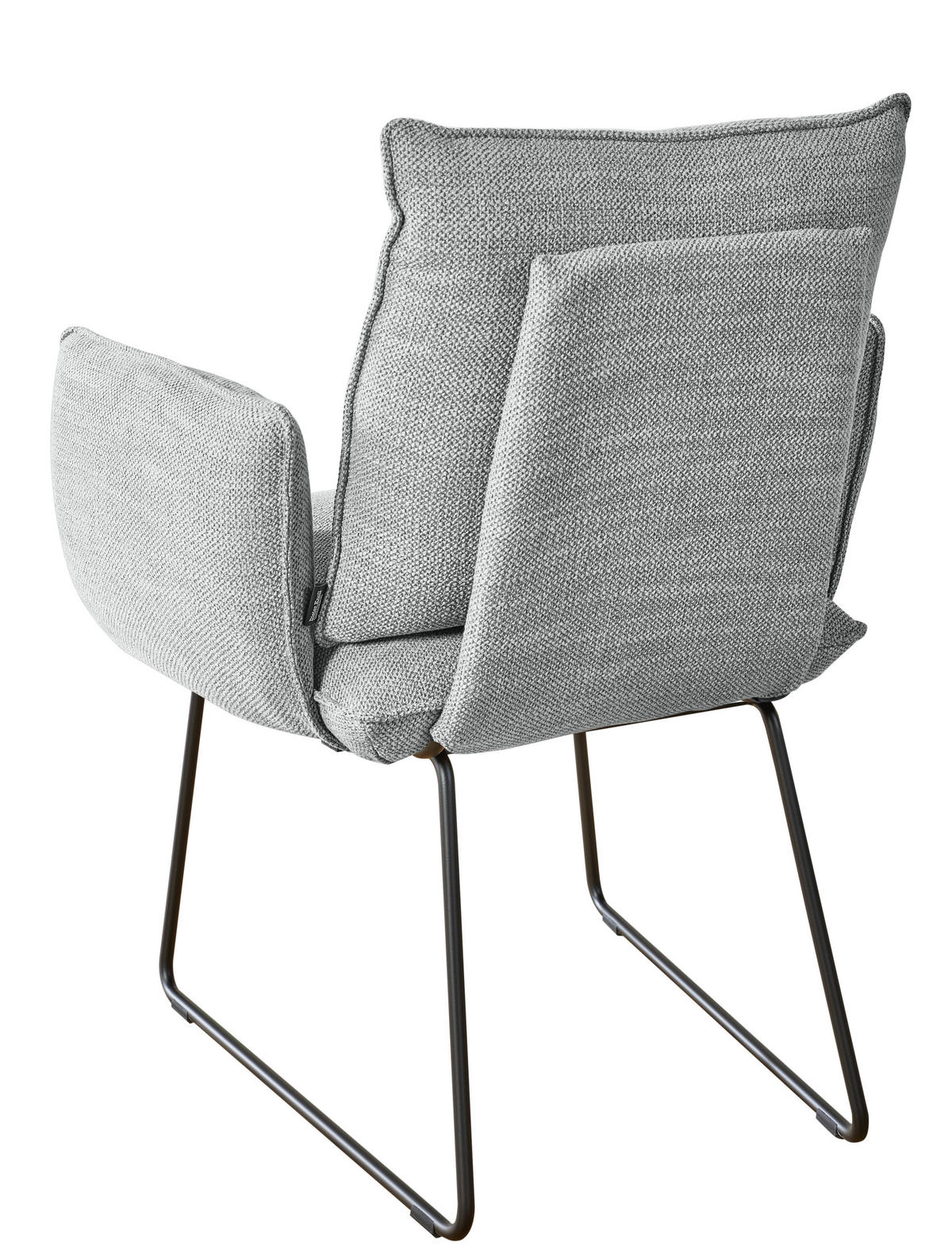 ARMLEHNSTUHL  in Stahl Struktur  - Hellgrau/Schwarz, Design, Textil/Metall (65/90/70cm) - Dieter Knoll