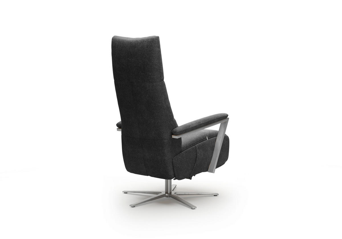 RELAXSESSEL TV VARIO COMFORT E M2 Chenille Kopfteilverstellung, Rücken echt    - Anthrazit/Silberfarben, Basics, Textil/Metall (70/126/85cm) - Sit & More