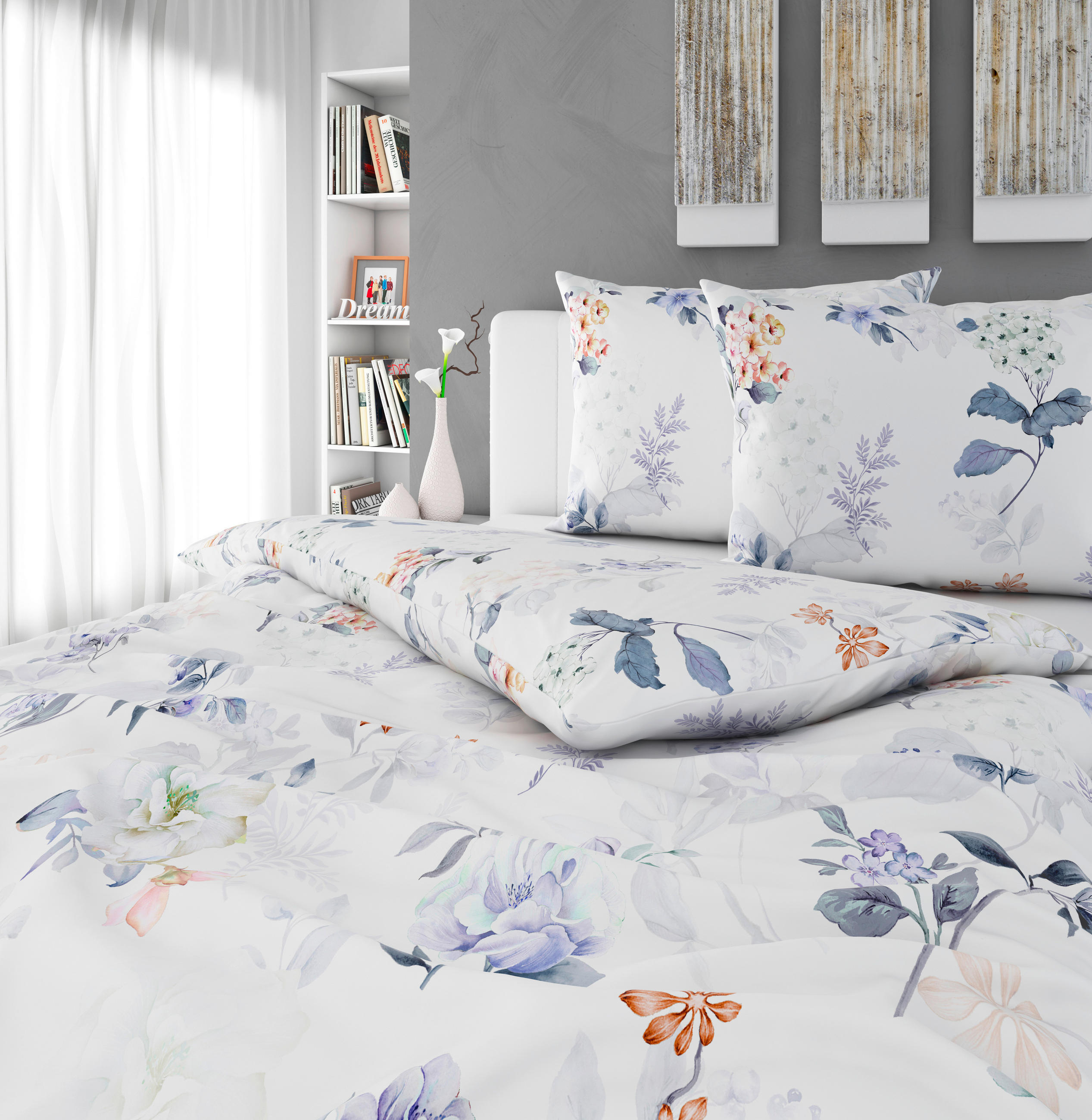 POSTELJNINA BLOSSOM 200/240 cm saten večbarvno  - večbarvno, Konvencionalno, tekstil (200/240cm) - Esposa
