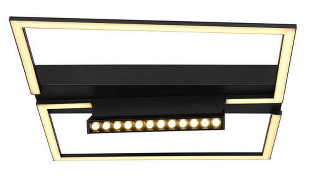STROPNA LED-SVETILKA   //3000 K/230 V/ - črna/opal, Design, kovina/umetna masa (42/42/11cm) - Globo
