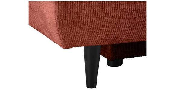 SCHLAFSOFA mit Liegefunktion, Rücken echt Chenille Terracotta - Terracotta/Schwarz, KONVENTIONELL, Holz/Textil (212/97/105cm) - Carryhome