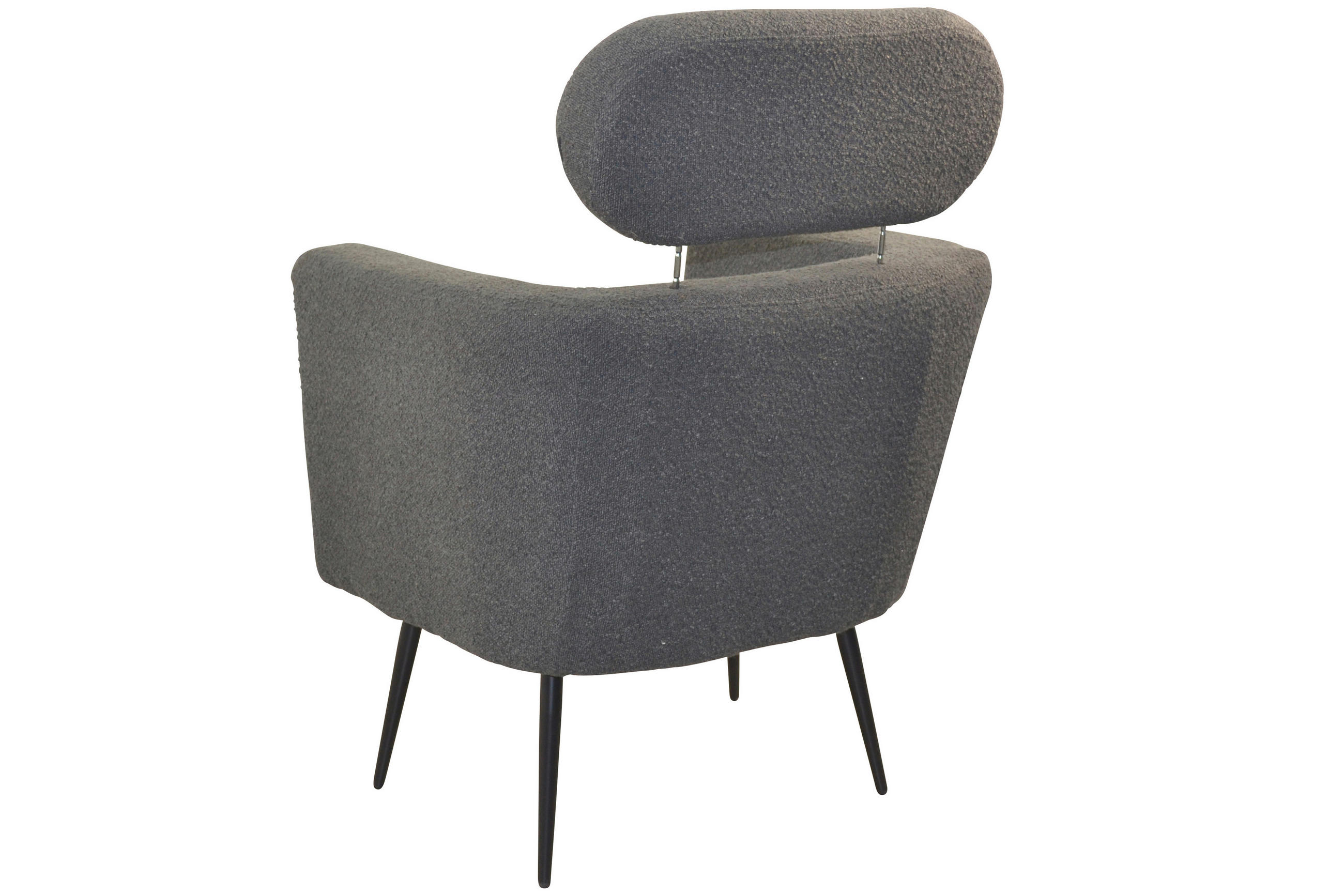 SESSEL Teddystoff Schwarz    - Schwarz, Design, Textil/Metall (67/72/95-103cm) - MID.YOU