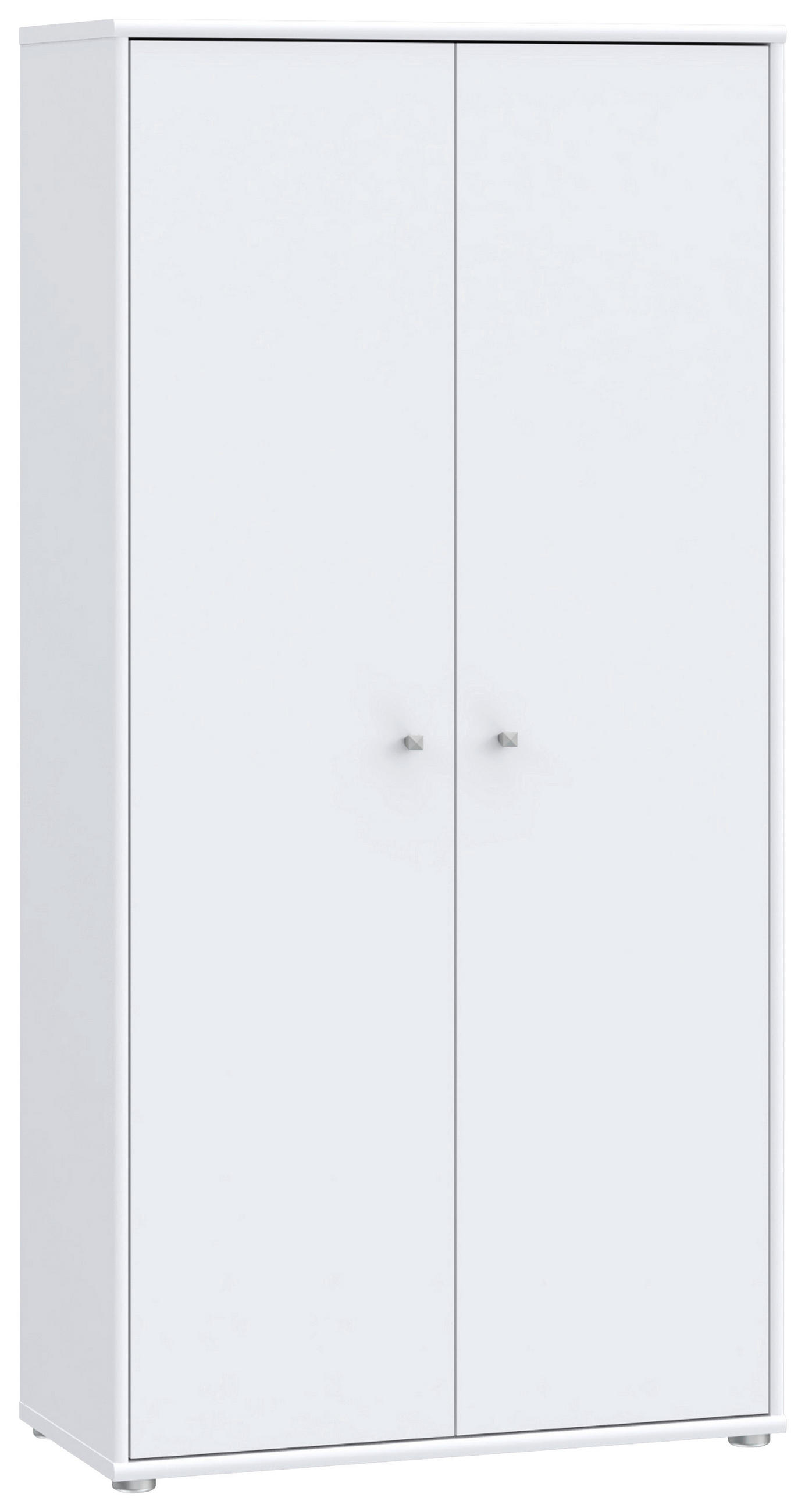 DREHTÜRENSCHRANK Weiss  - Weiss/Alufarben, Design, Holzwerkstoff (73,7/149,5/34,8cm)