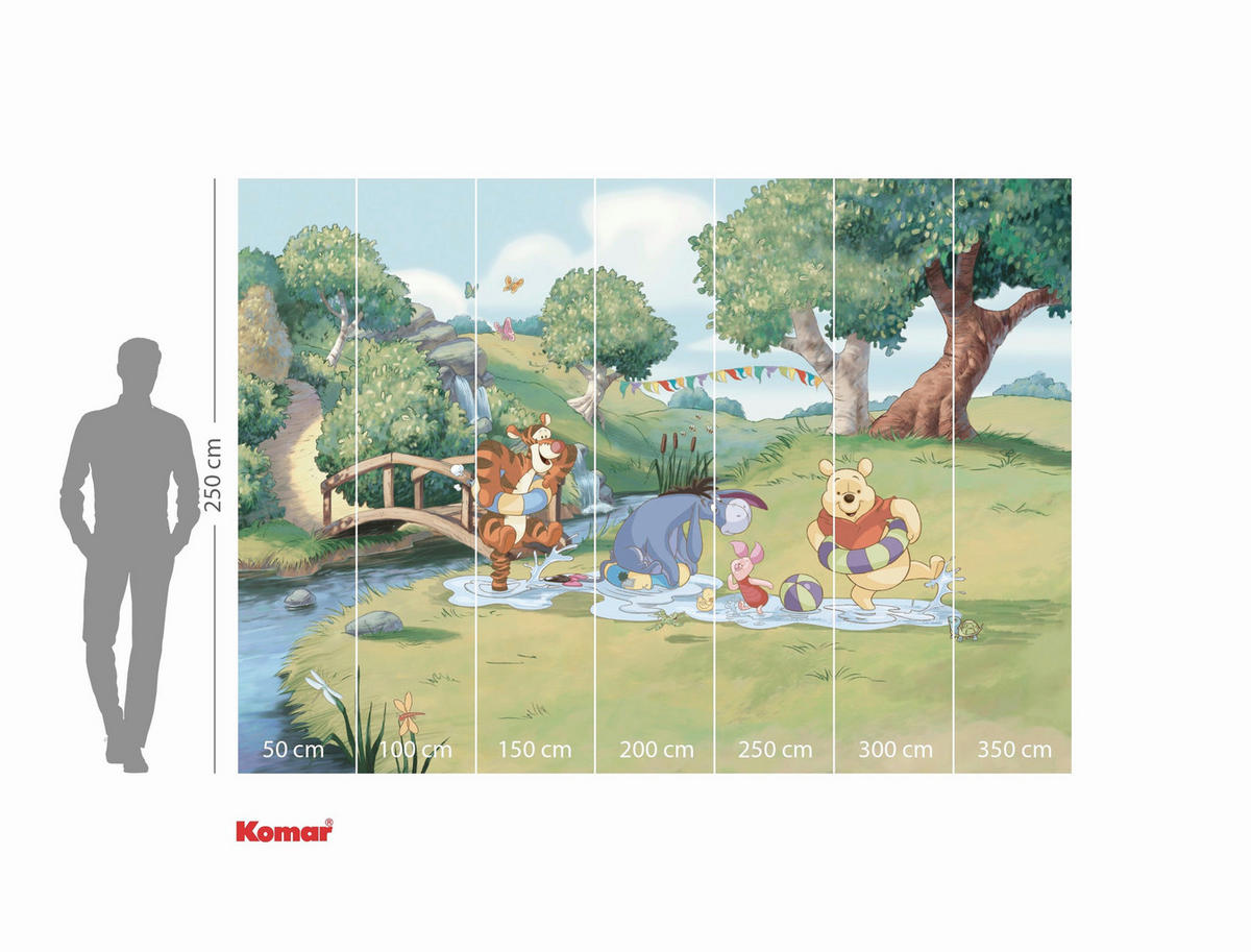 FOTOTAPETE WINNIE THE POOH FRIENDSHIP  - Naturfarben, Design, Textil (350/250cm) - Disney