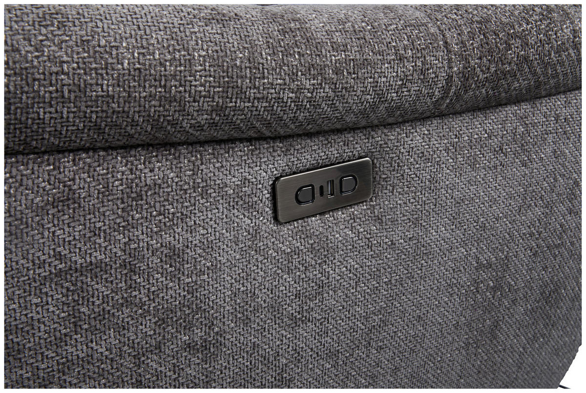 3-SITS SOFFA i vävt tyg grå  - grå, Modern, metall/trä (200/96,5/102cm)