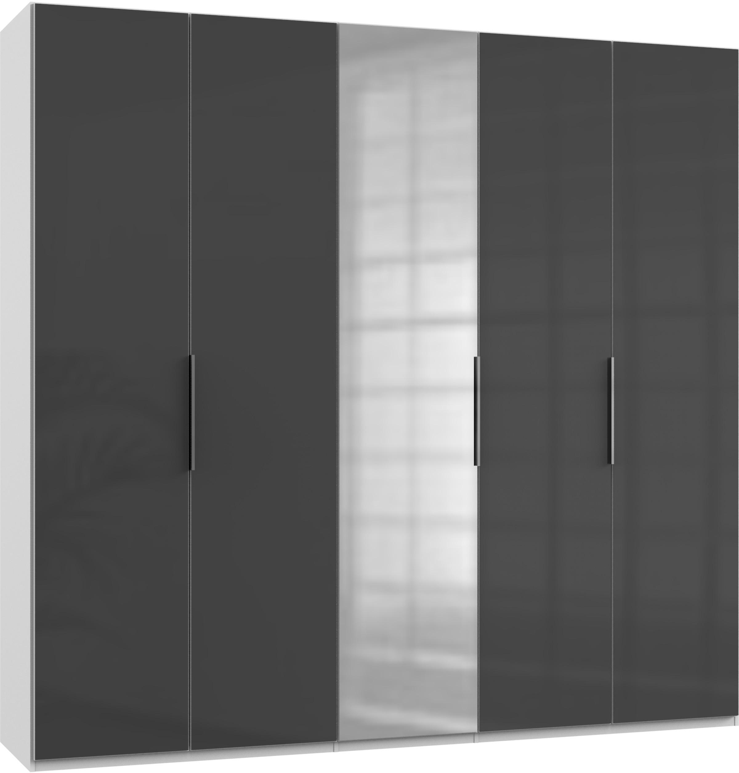 DREHTÜRENSCHRANK in Grau, Weiss  - Chromfarben/Weiss, Modern, Glas/Holzwerkstoff (250/236/58cm) - MID.YOU