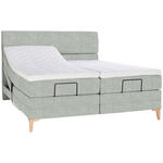 BOXSPRINGBETT 180/200 cm  in Hellgrau  - Eichefarben/Hellgrau, KONVENTIONELL, Holz/Textil (180/200cm) - Voleo