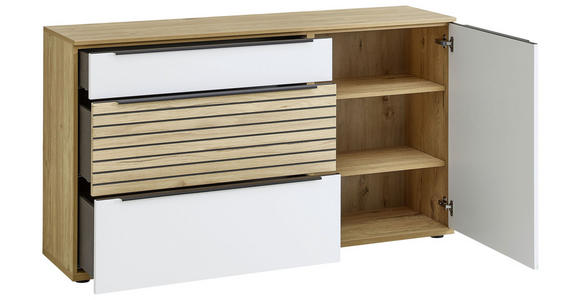 SIDEBOARD 150/85/40 cm  - Eichefarben/Schwarz, KONVENTIONELL, Holzwerkstoff/Kunststoff (150/85/40cm) - Venda