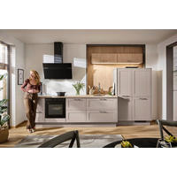 EINBAUKÜCHE   - Eichefarben/Grau, Design, Holzwerkstoff - Xora