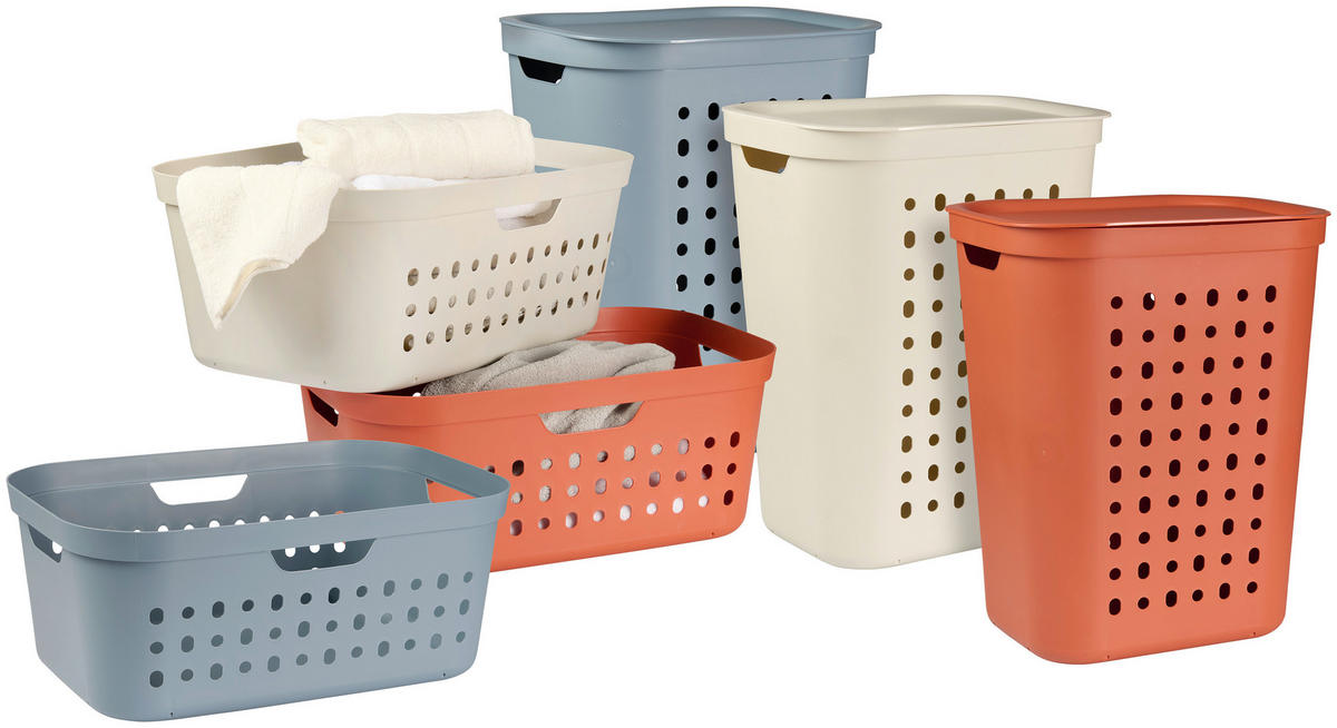 WÄSCHEKORB - Weiß, KONVENTIONELL, Kunststoff (38,5/23,3/56,6cm) - Rotho