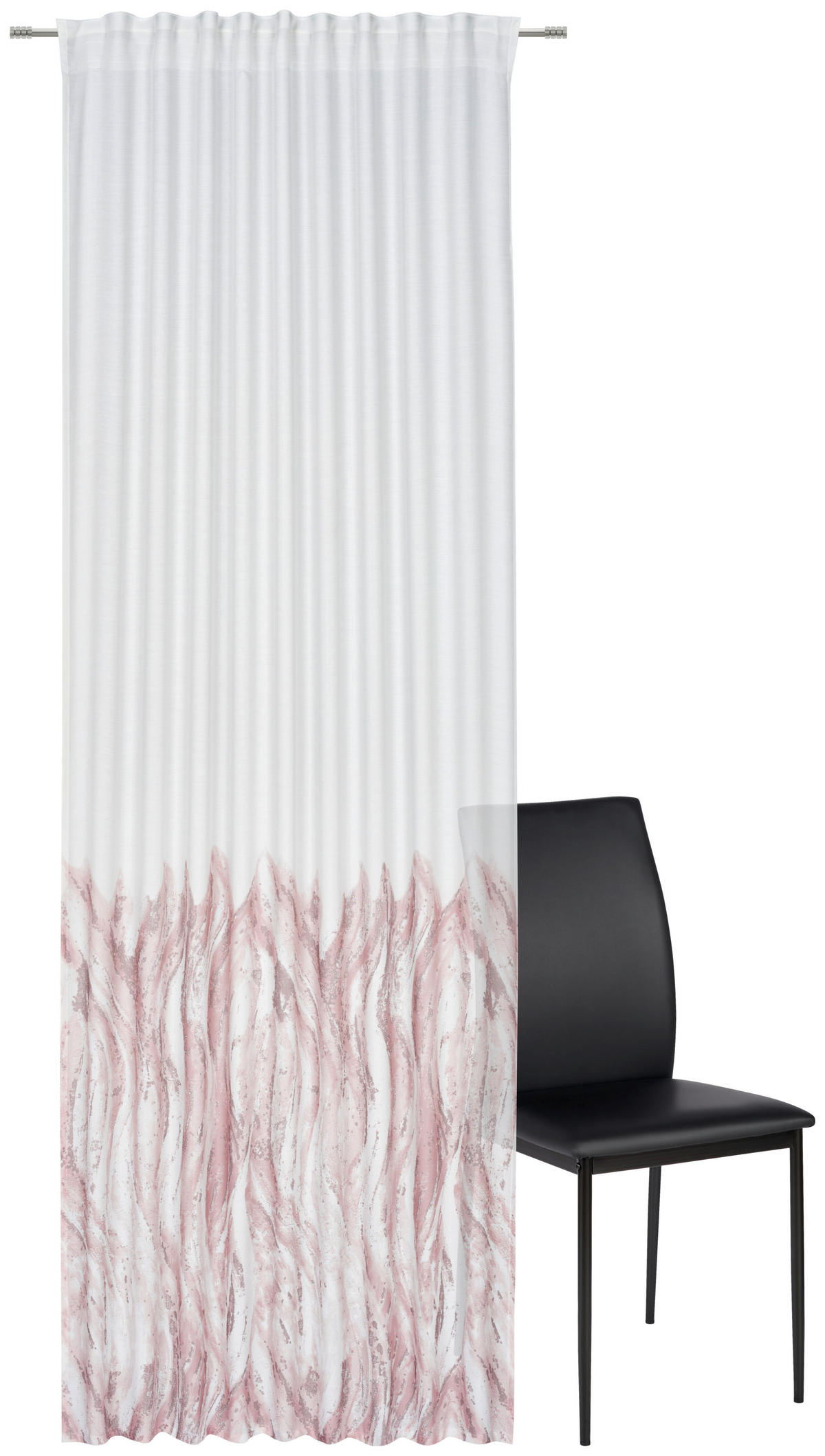 GOTOVA ZAVJESA bijela, prljavo ružičasta  140/280 cm  - bijela/prljavo ružičasta, Basics, tekstil (140/280cm) - Esposa