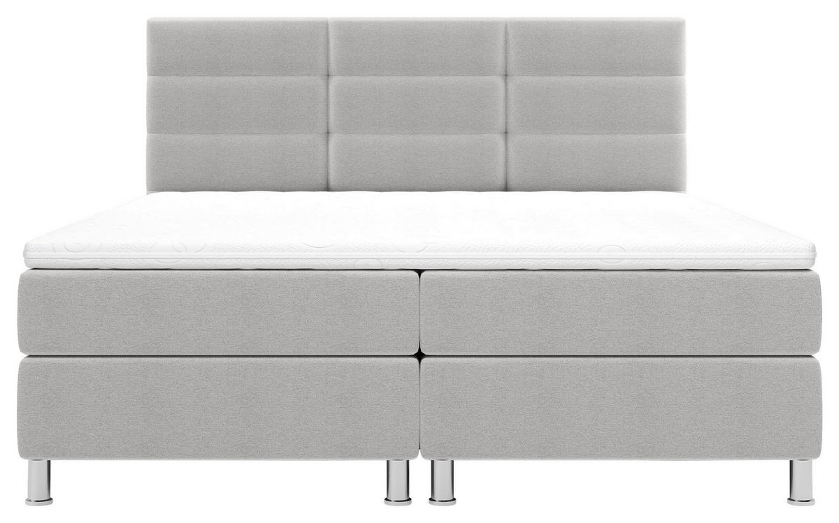 POSTELJA Z VZMETNICO 140 cm   x 200 cm  , tekstil sivobež  - barve kroma/sivobež, Konvencionalno, kovina/tekstil (140/200cm) - Carryhome